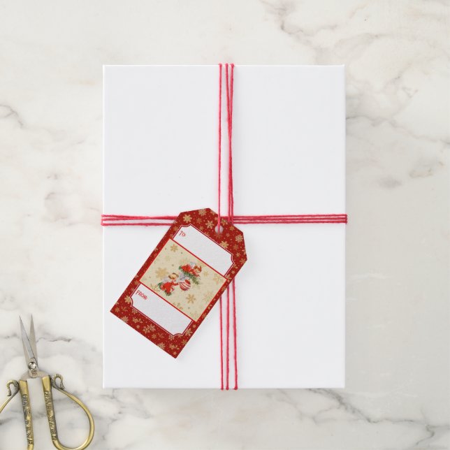 Engel dekorieren den Christbaum Geschenkanhänger (Mit Garn)