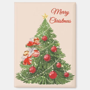 Engel dekorieren den Christbaum Magnet