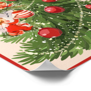 Engel dekorieren den Christbaum Poster