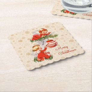 Engel dekorieren den Weihnachtsbaum-Untersetzer Untersetzer