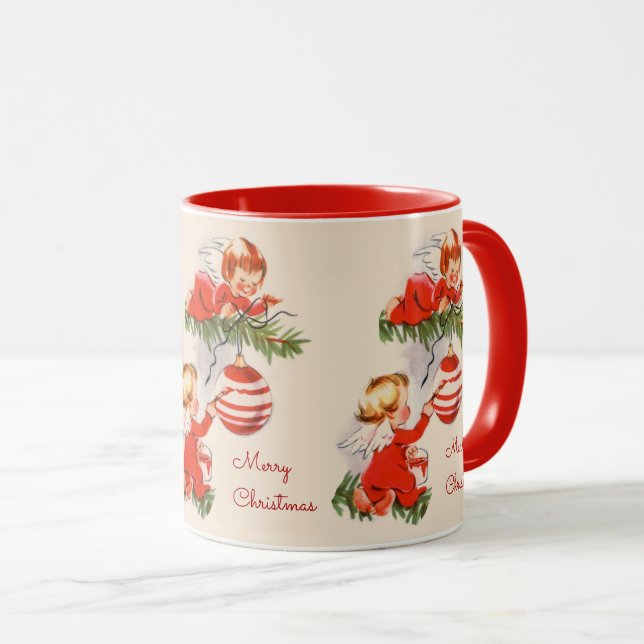 Engel dekorieren die Weihnachtsbaum-Tasse Tasse (VorderseiteRechts)
