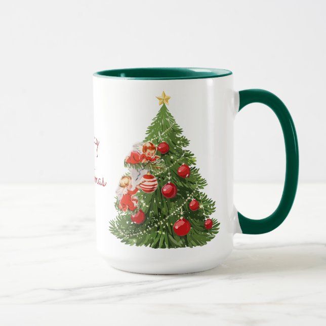 Engel dekorieren die Weihnachtsbaum-Tasse Tasse (Rechts)