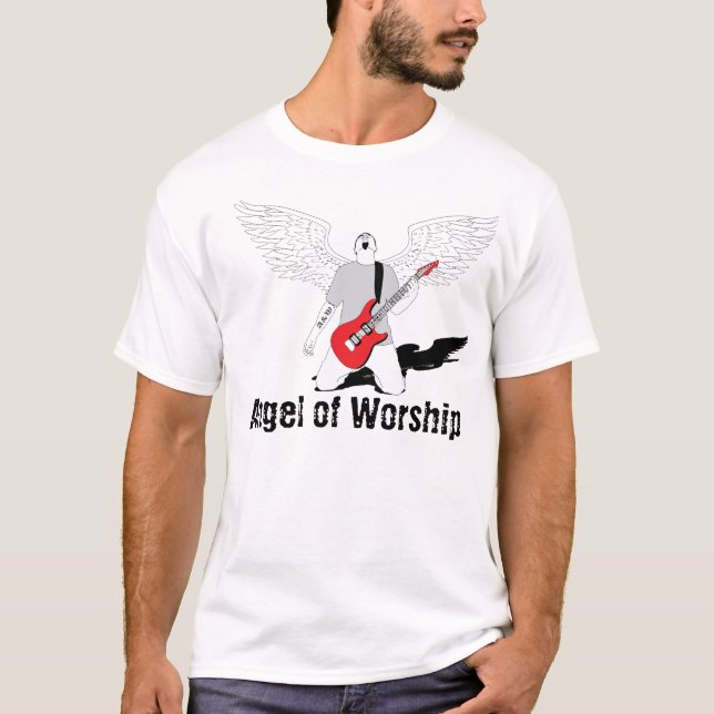 Engel der Anbetung - rote Gitarre T-Shirt (Vorderseite)