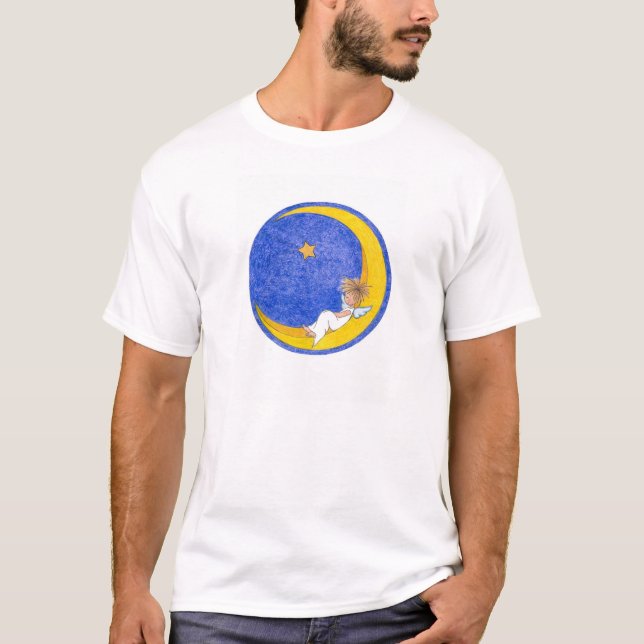 Engel, der auf dem Mond Nickerchen macht T-Shirt (Vorderseite)