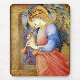 Engel, der ein Flageolett Burne-Jones Mousepad