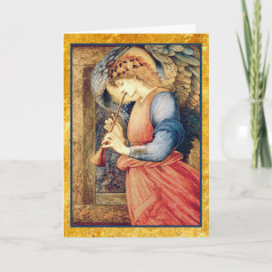 Engel, der ein Flageolett-Weihnachten spielt Feiertagskarte