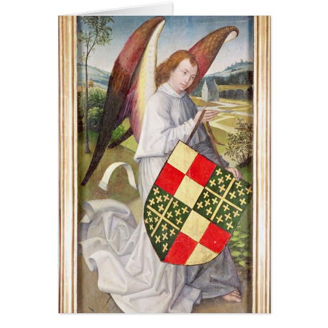 Engel, der ein Schild hält (Vorne)