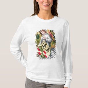 Engel, der ein Schild mit zwei Leoparden hält T-Shirt