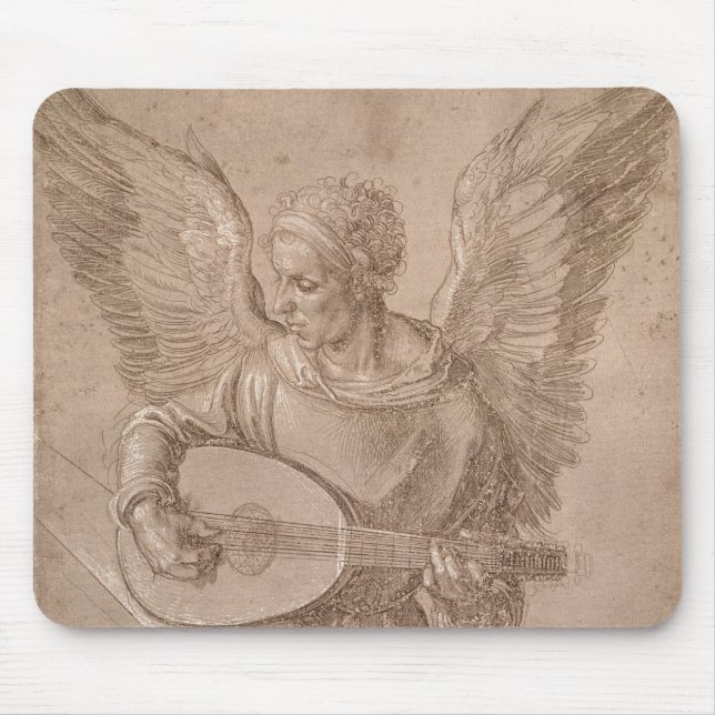 Engel, der einen Dichtungskitt, 1491 spielt Mousepad (Vorne)