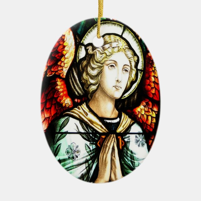 Engel der Gott-Verzierung Keramikornament (Vorne)