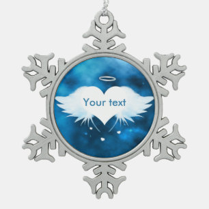 Engel der Herz-Zinn-Schneeflocke-Verzierung Schneeflocken Zinn-Ornament