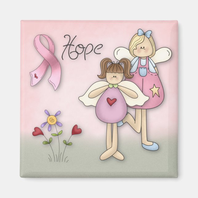 Engel der Hoffnung Brustkrebs Bewusstsein Magnet (Vorne)