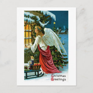 Engel, der in das Fenster schaut Postkarte
