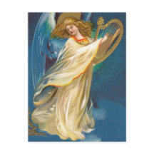 Engel, der Musik auf einer Harfe spielt