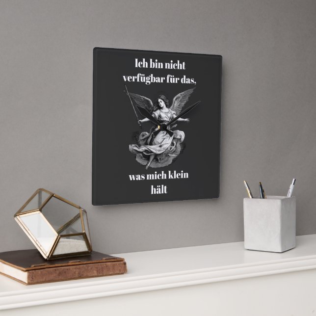 Engel der Unverfügbarkeit  Quadratische Wanduhr (Büro)