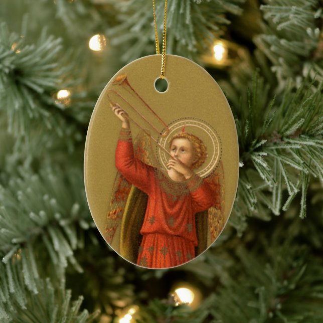 Engel der Weihnachtsmusik, Vintage Renaissance Keramik Ornament (Baum)