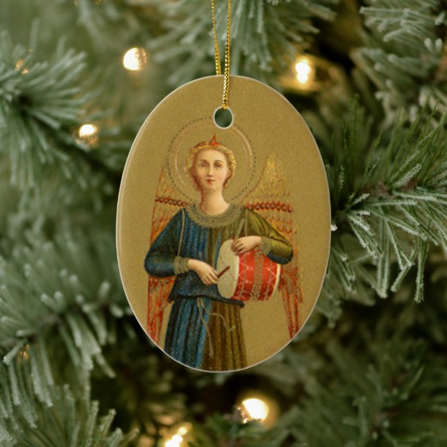 Engel der Weihnachtsmusik, Vintage Renaissance Keramik Ornament (Baum)