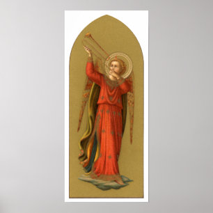 Engel der Weihnachtsmusik, Vintage Renaissance Poster