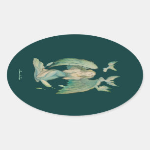 Engel des Friedens 2 Ovaler Aufkleber