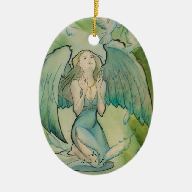 Engel des Friedens Keramikornament (Vorne)