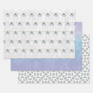 Engel des Glaubens, Blue Ombre Lace, Gemstone Patt Geschenkpapier Set