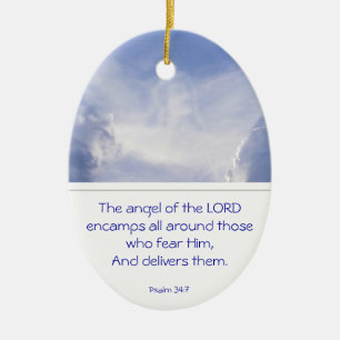 Engel des Herrn Encamps um dich, Psalm 34:7 Keramikornament