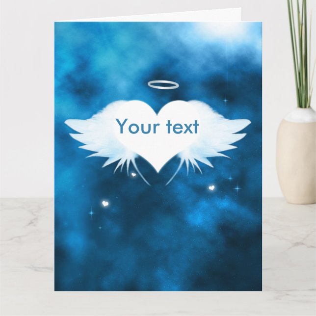 Engel des Herzens 11" x 8,5" Beileid Karte (Vorderseite)