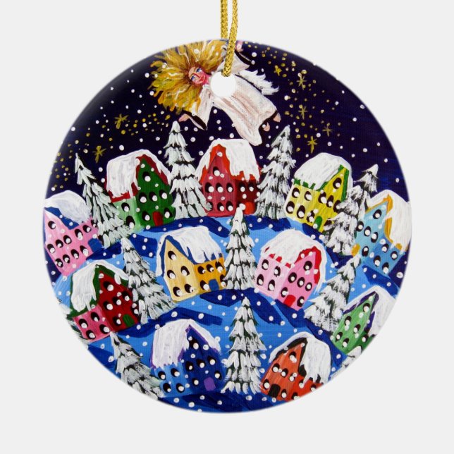 Engel des Joy Round Holiday Ornament (Vorne)