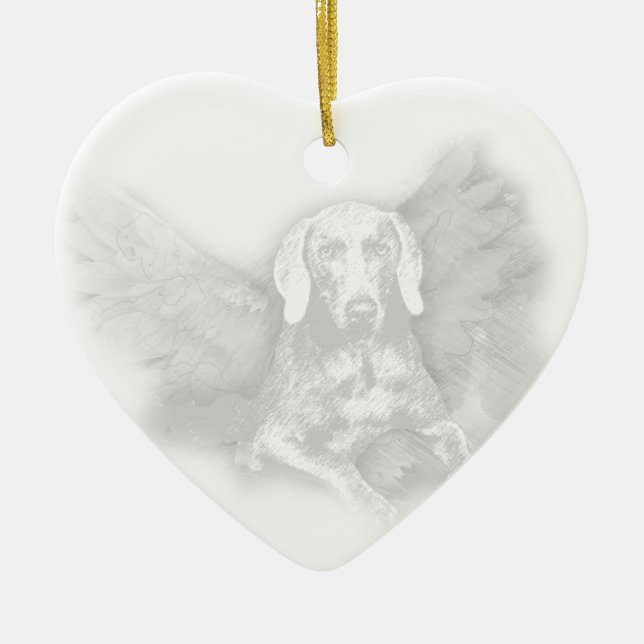 ENGEL DES WEIHNACHTENWEIMARANER KERAMIKORNAMENT (Vorne)