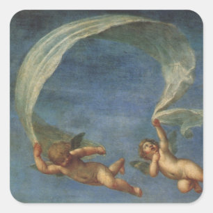 Engel Detail aus Adonis, geführt von Cupids von Al Quadratischer Aufkleber