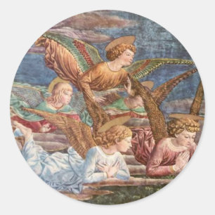 Engel, die mich-Aufkleber beobachten Runder Aufkleber