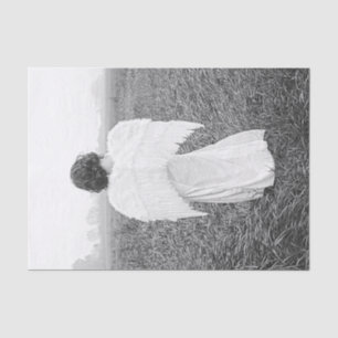 Engel Elegantes Schwarz-Weiß-Foto Kunst, Dichtung  Seidenpapier