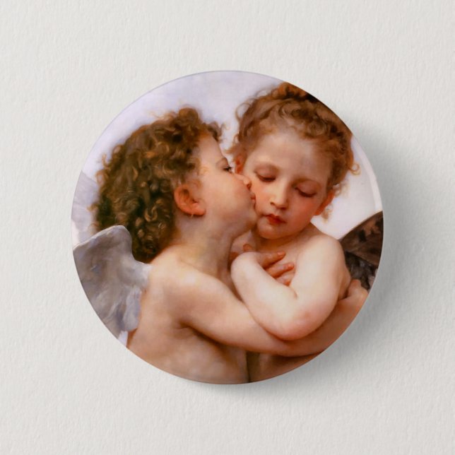 Engel erster Kuss, Bouguereau Button (Vorderseite)