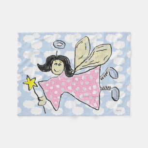 Engel/Fairy in Rosa Fleecedecke