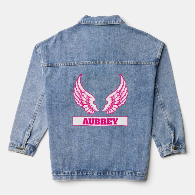 Engel Flügel Denim Jacke (Rückseite)