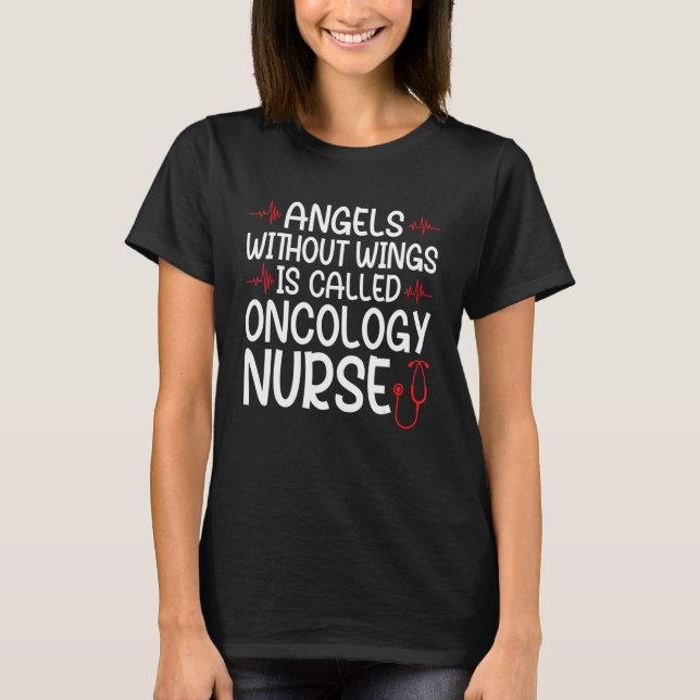 Engel Flügel Onkologie Krankenschwester Onkologie  T-Shirt (Vorderseite)