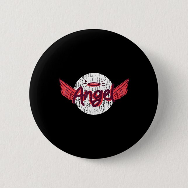 Engel Flügel und Halo Funny für schlechte Mädchen  Button (Vorderseite)