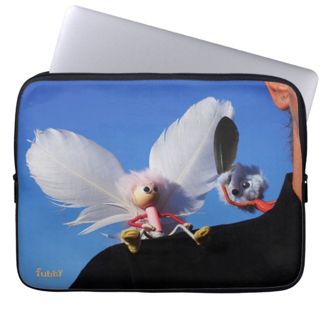 Engel fubby op mijn schouder met uitdagend Monster Laptopschutzhülle (Vorderseite)