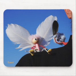 Engel fubby op mijn schouder met uitdagend Monster Mousepad