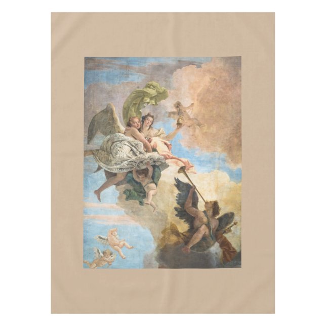 Engel gemalt in der klassischen Art Tischdecke (Vorderseite)