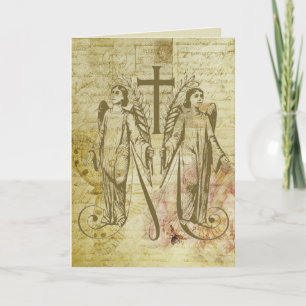 Engel Gesegnete Jungfrau Maria Symbol Vintage Karte