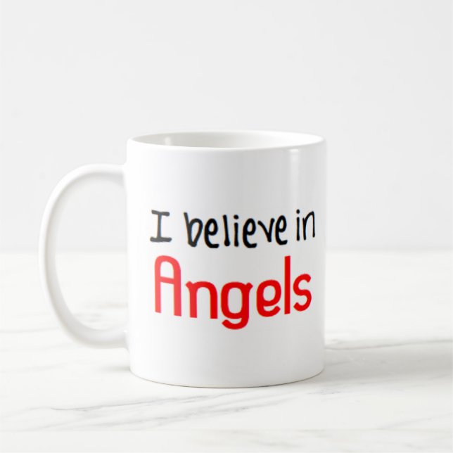 Engel glauben an kaffeetasse (Links)