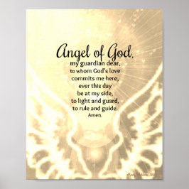 Engel Gottes Gebet Amber Gelbe Wasserfarbe Poster