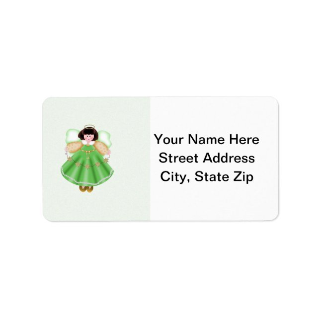 Engel (grün) adressaufkleber (Vorne)