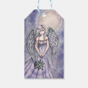 Engel hält Sternenschmuck Fantasy-Kunst Geschenkanhänger