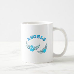 Engel-Haustierpfoten in Blau Tasse