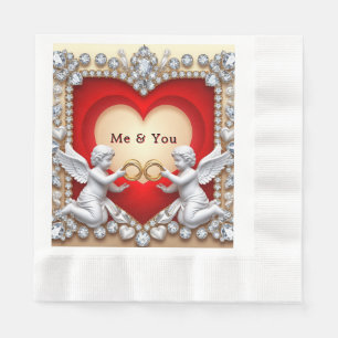 Engel-Herz-Ring-Design für Hochzeitstisch-Dekor Serviette
