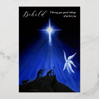 Engel & Hirten Weihnachtskarte (Folienbeschriftung Folien Feiertagskarte