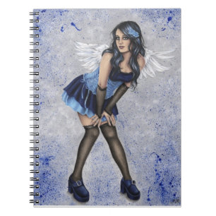 Engel im blauen Notizbuch Notizblock