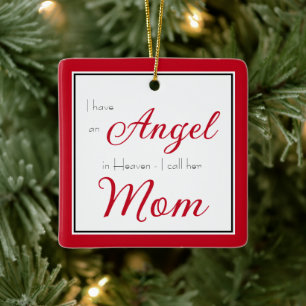 Engel im Himmel Mamma Erinnerungsfoto Keramikornament
